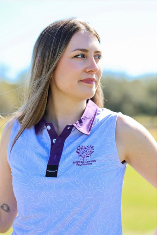 Women’s Putts For Purple Golf Polo